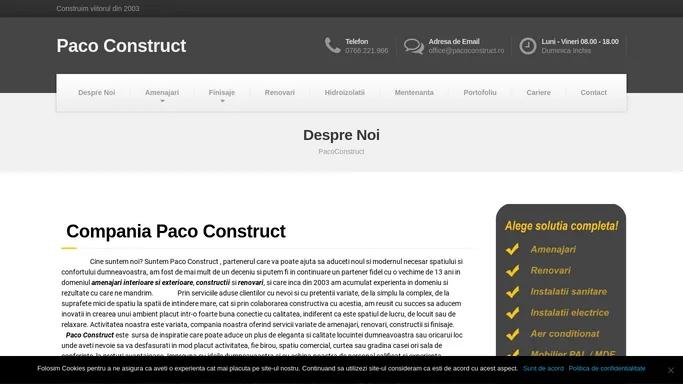 Amenajari, renovari si finisaje. Servicii complete! Paco Construct