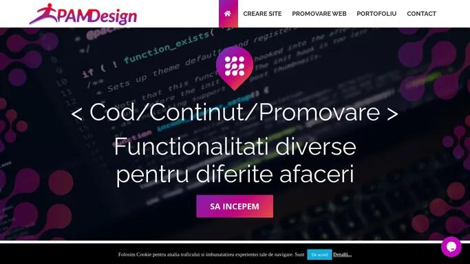 Creare site | Optimizare SEO | Promovare web | Promovare Online | Web design Romania - PAM Design