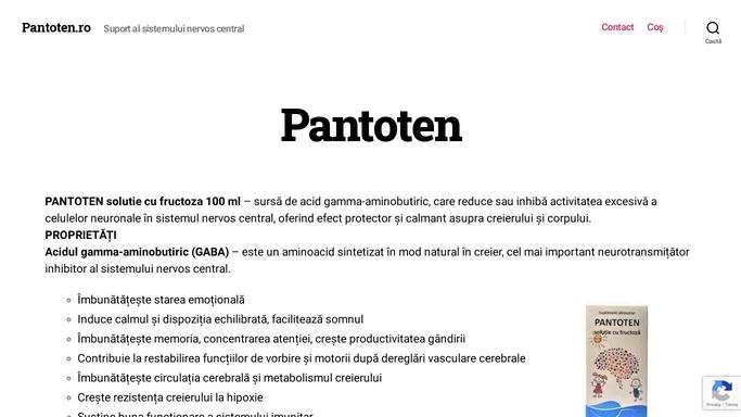 Pantoten.ro – Suport al sistemului nervos central