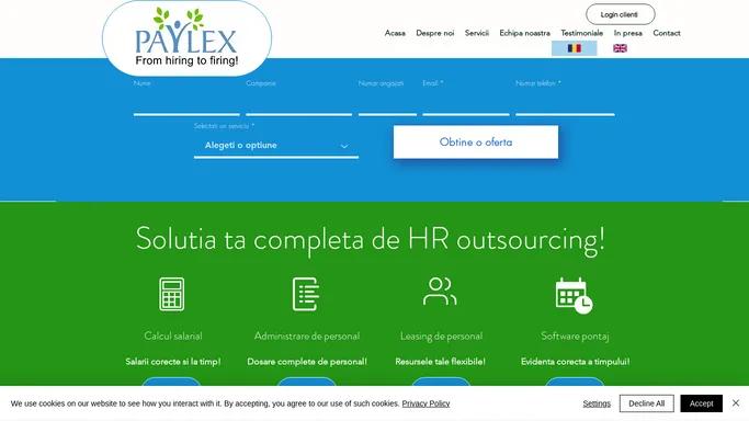 Externalizare Calcul Salarial si Administrare De Personal | Paylex | Romania