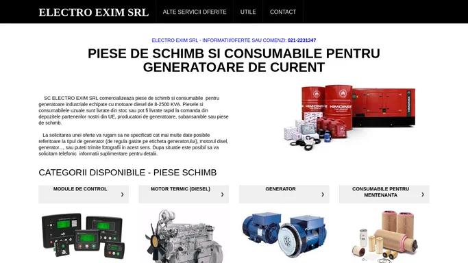 Piese de schimb si consumabile pentru generatoare de curent - ELECTRO EXIM