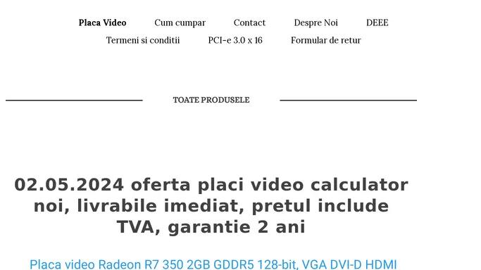 Placa Video! Produs nou! Garantie 2 ani! Oferta Speciala