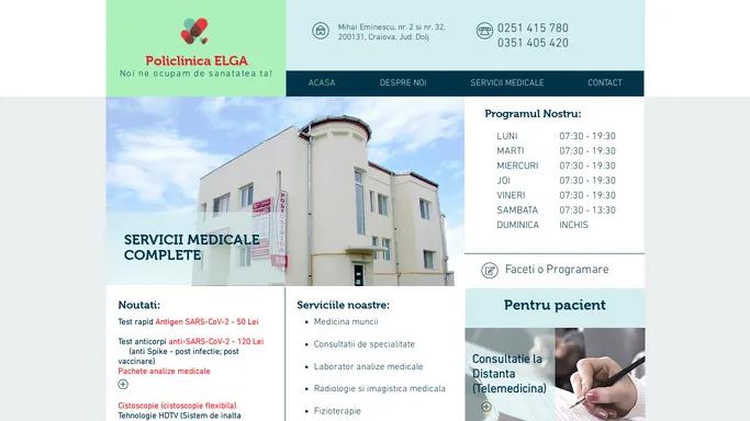 Policlinica Elga | Servicii medicale | Craiova