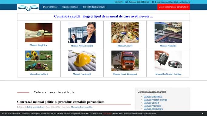 Manual politici si proceduri contabile, personalizat, editabil | Politici-Contabile.ro
