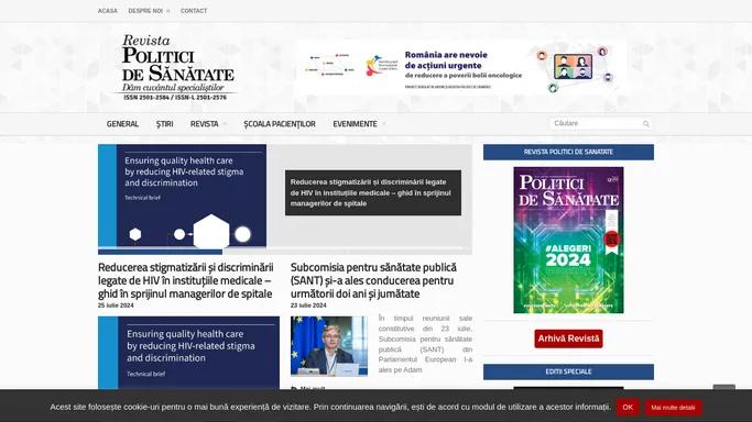 Politici de Sanatate - Revista medicala in Romania si Moldova