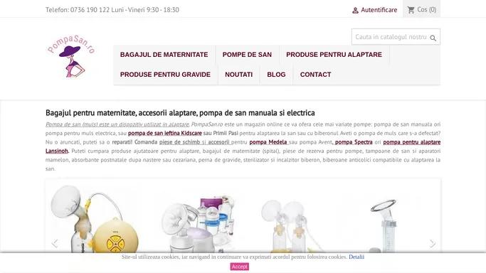 Bagajul de maternitate, pompa de muls, accesorii alaptare