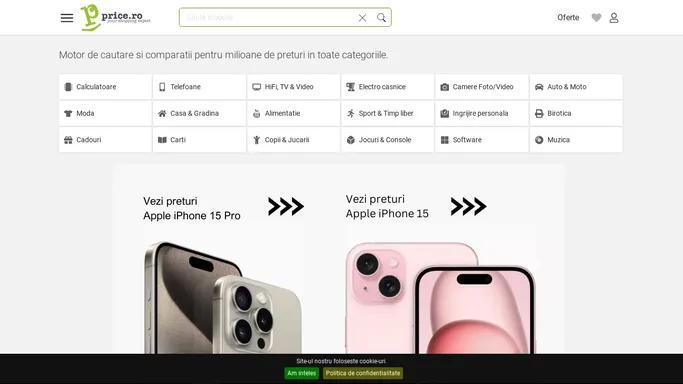 Preturi online din Romania. price.ro - Expertul tau in cumparaturi.