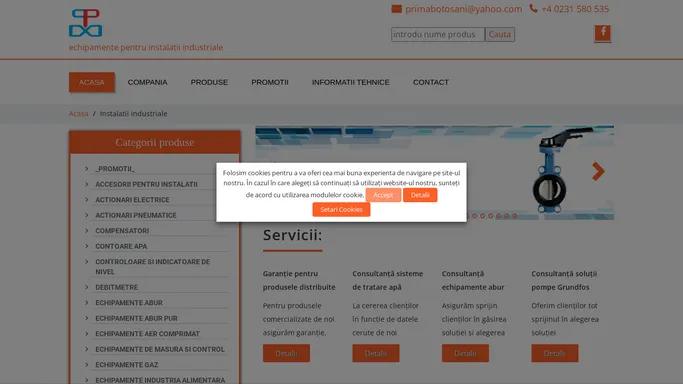 Prima Botosani – robineti, actionari electrice, contoare, manometre, pompe – echipamente pentru instalatii industriale