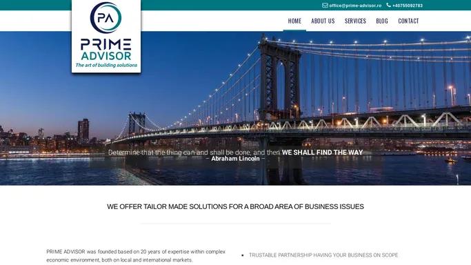 Prime Advisor – The art of building solutions