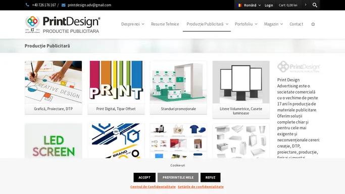 Productie Publicitara - Print Design Advertising - Productie publicitara indoor si outdoor, creatie, DTP si montaj.