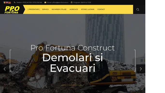 demolari - piloti forati - excavatii - concasoare mobile - Pro Fortuna Construct srl - site oficial