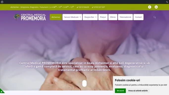 Alzheimer - Simptome, Diagnostic, Tratament - PROMEMORIA