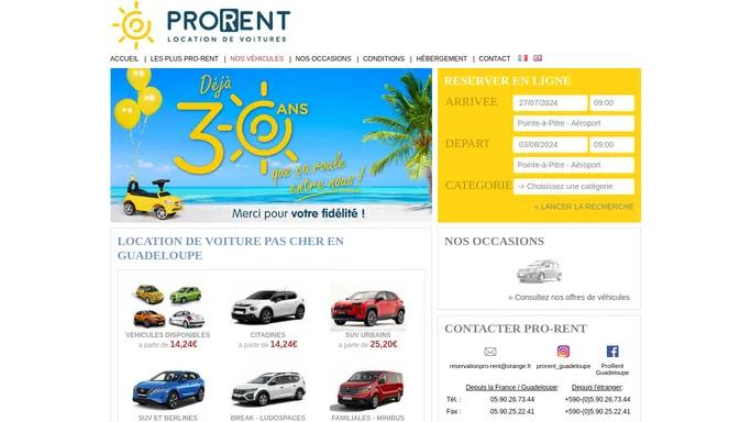 Pro-rent, location de voitures Guadeloupe