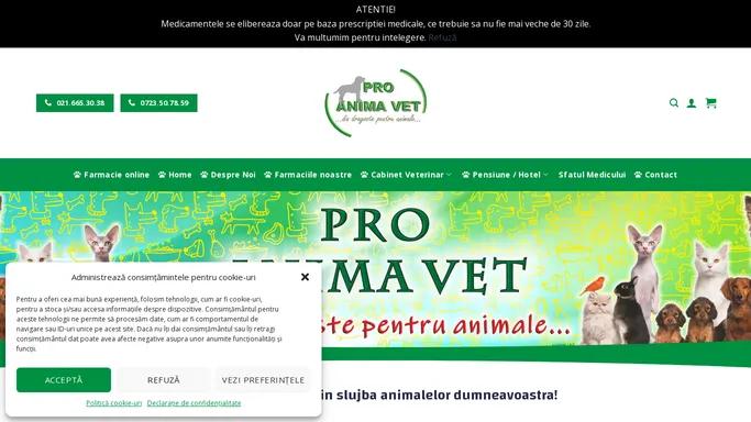 Proanimavet - Farmacie veterinara Domenii