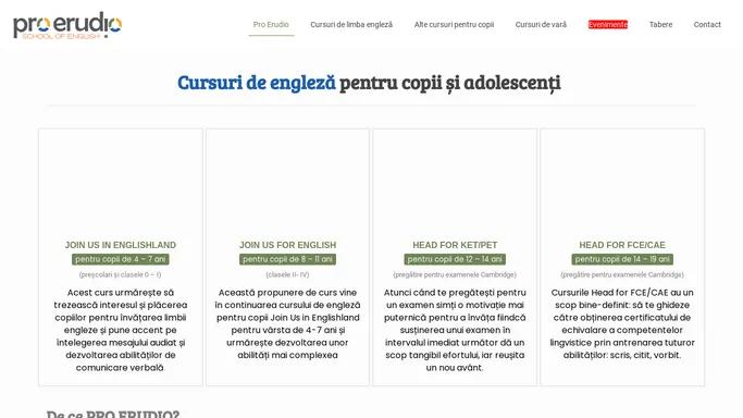 Engleza pentru copii | Cursuri Pro Erudio - School of English