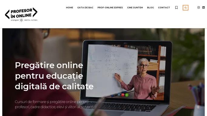 Profesor In Online - Platforma Pentru Educatie Digitala