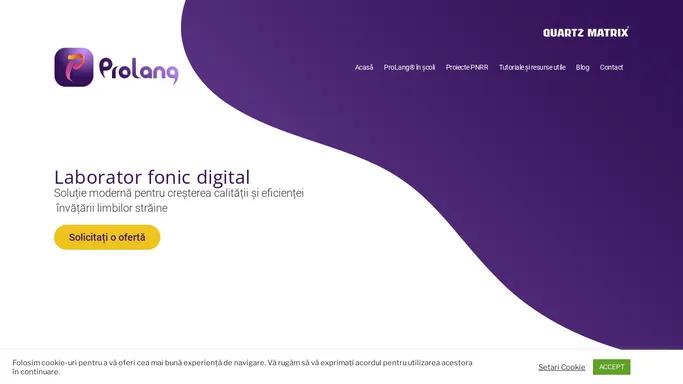 Laborator fonic digital pentru limbi straine I ProLang