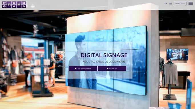 Home - Servicii Digital Signage Timisoara oferite de Promograma