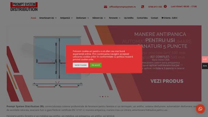 Feronerie, usi antifoc, sisteme desfumare - Prompt System Distribution