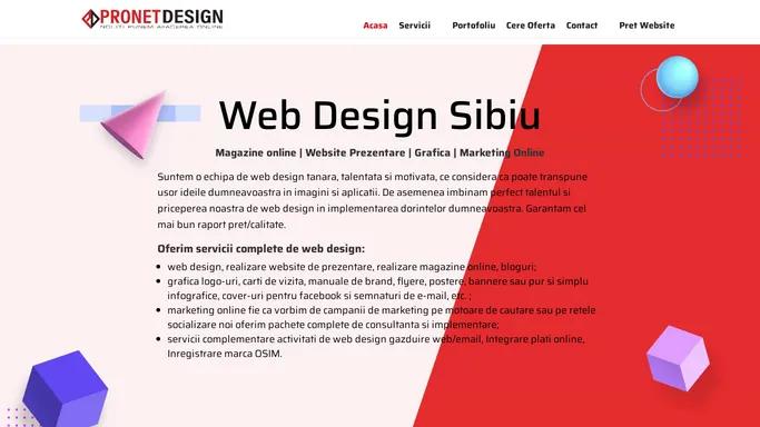 🥇 Web Design Sibiu ✔️Creare website ✔️Realizare magazin online