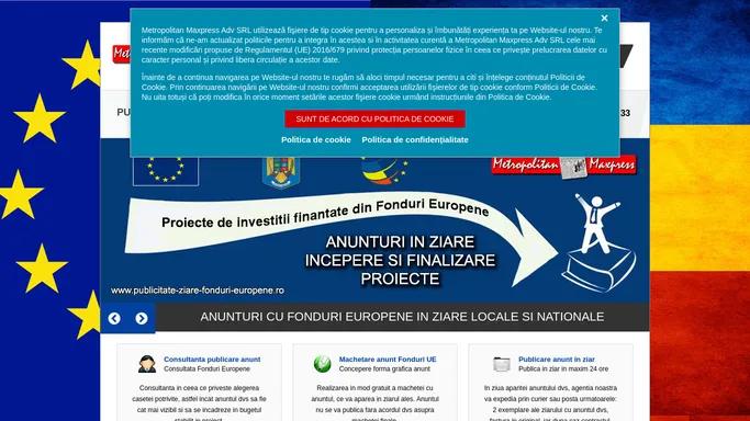 Publicitate ziare anunturi Fonduri Europene - Anunturi Ziare Fonduri Europene