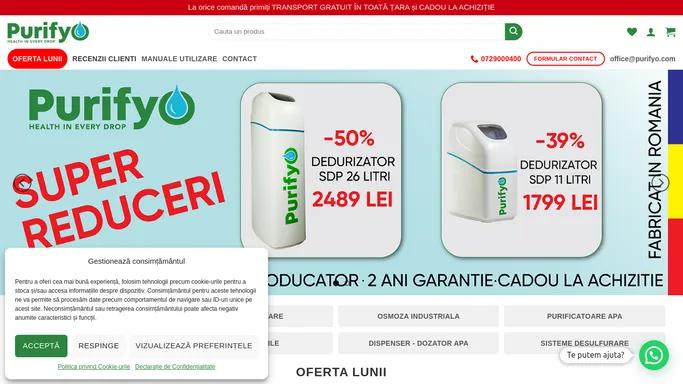 Purifyo - Magazin cu sisteme pentru tratarea apei