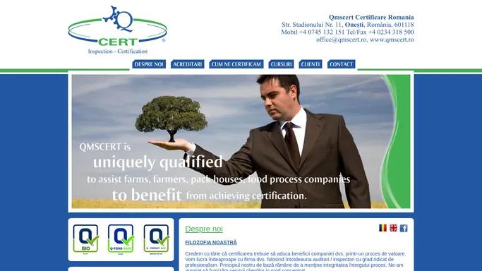 Certificare ISO // Qmscert Certificare Onesti, jud. Bacau