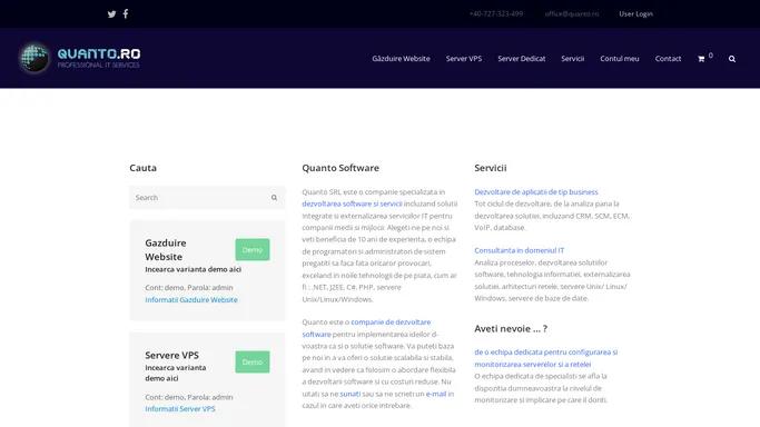 Gazduire Website, Servere VPS, Servere Dedicate, Externalizare servicii IT, Dezvoltare Software – Quanto Software & Services