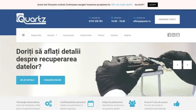 Recuperare date in laborator specializat - QUARTZ Data Recovery