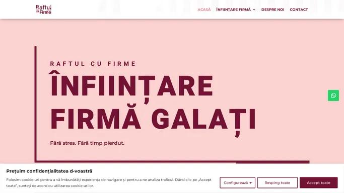 Infiintare firma Galati | Raftul cu Firme