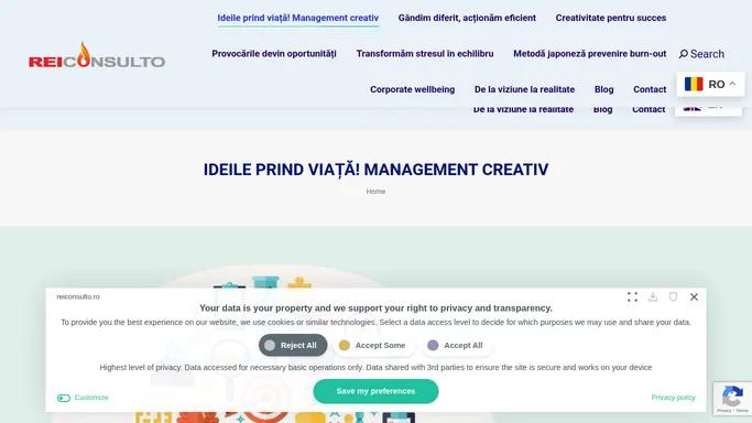 Ideile prind viata! Management creativ | Reiconsulto