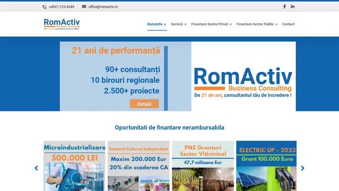 RomActiv – De 21 ani, consultantul tau de incredere!