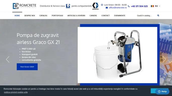 Romcrete Echipamente - Distribuitor oficial pompe Graco