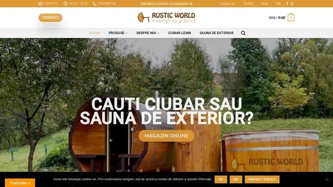 Rustic World - Mobilier de gradina, Ciubar din lemn sau Sauna de Exterior