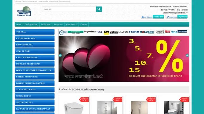 Sanoland : Obiecte sanitare de lux, cazi de baie lux, mobilier baie, dusuri hidromasaj