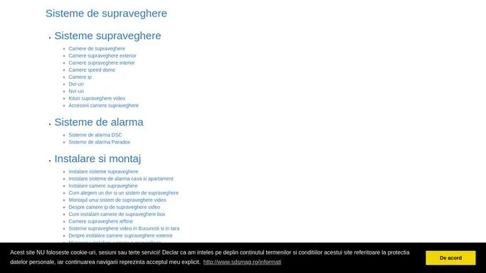 Sisteme de supraveghere, camere supraveghere video si alarme