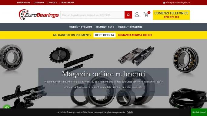 Magazin online rulmenti, cu bile, ace, role butoi, role conice, role cilindrice