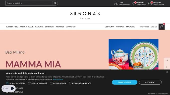 Simona's - luxury at home | Obiecte decor, servicii de masa