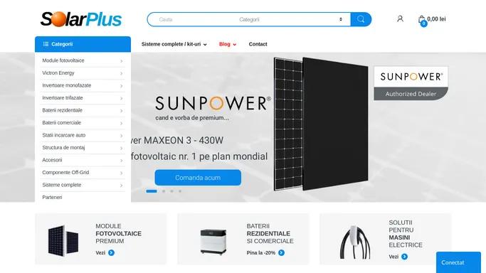 SolarPlus - panouri fotovoltaice, invertoare, baterii -