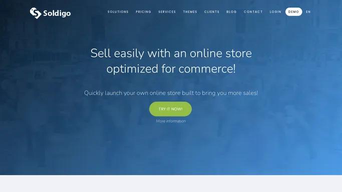 Soldigo - The easiest way to create a store and sell online - Public Beta