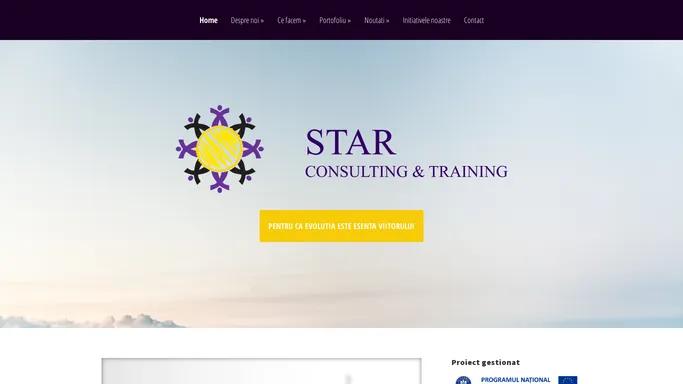 Star Consulting and Training | Pentru ca evolutia este esenta viitorului