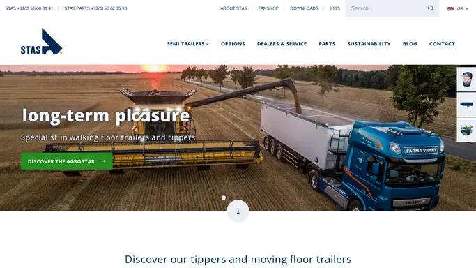 Discover our tippers and moving floor trailers here | STAS