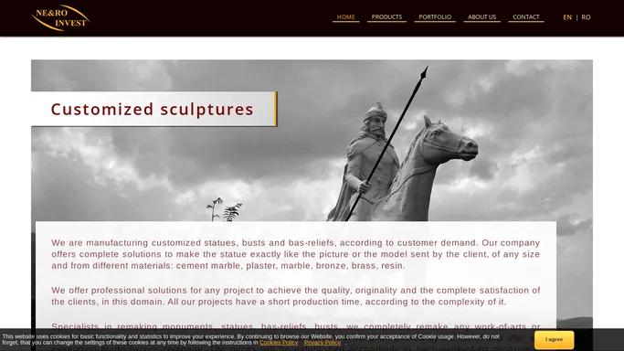 Customized statues, busts and other sculptures