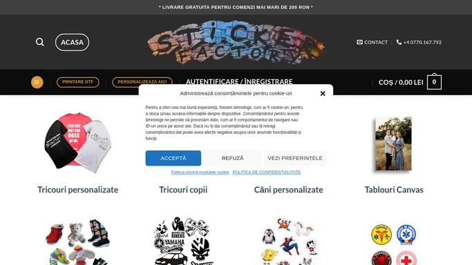 Fabrica de Stickere - Personalizari articole textile