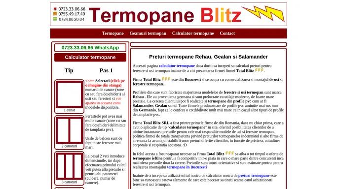 Preturi termopane Rehau, Gealan si Salamander