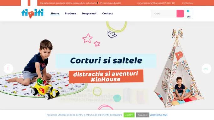Tipiti - Magazin online cu articole pentru copii. Lenjerii de patut, organizatoare patut, corturi tepee seturi cadou bebelusi