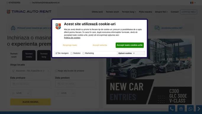 Inchirieri Auto Premium Bucuresti - Tiriac Auto Rent ✔