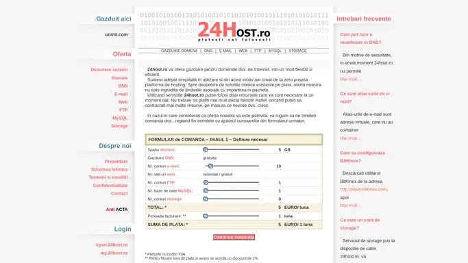 Oferta gazduire domenii - 24host.ro