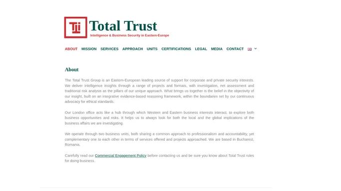 Total Trust – Intelligence & Business Security in Eastern-Europe