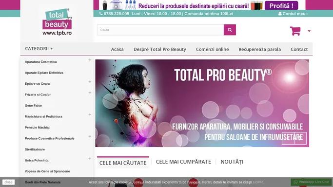 TPB.ro Cosmetice Profesionale | Dotari Saloane de Infrumusetare - Total Pro Beauty